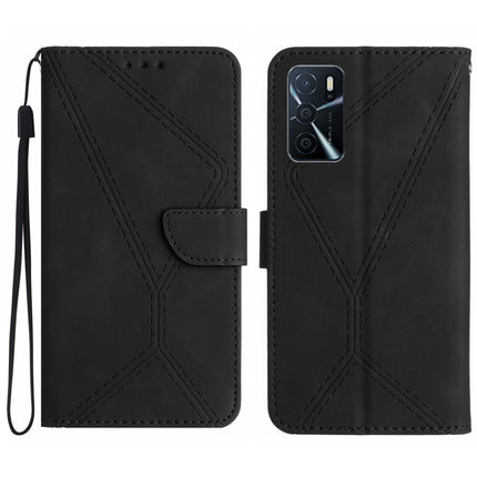 Stitching Embossed Leather Phone Case, For OPPO A17 / A17K, For OPPO A54 4G / A16, For OPPO A54 5G / A74 5G, For OPPO A55s JP