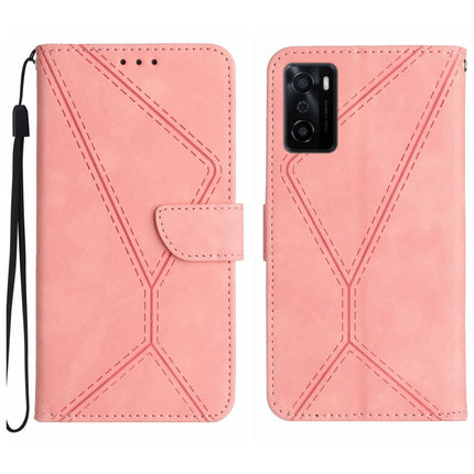 Stitching Embossed Leather Phone Case, For OPPO A17 / A17K, For OPPO A54 4G / A16, For OPPO A54 5G / A74 5G, For OPPO A55s JP