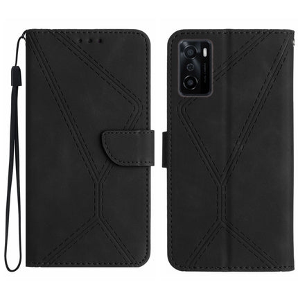 Stitching Embossed Leather Phone Case, For OPPO A17 / A17K, For OPPO A54 4G / A16, For OPPO A54 5G / A74 5G, For OPPO A55s JP