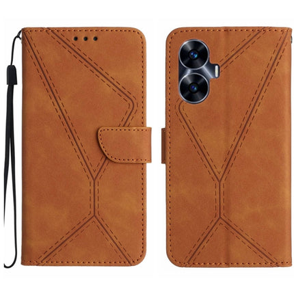Stitching Embossed Leather Phone Case, For Realme C31, For Realme C55, For Realme 9i / OPPO A36 4G, For Realme 10 4G
