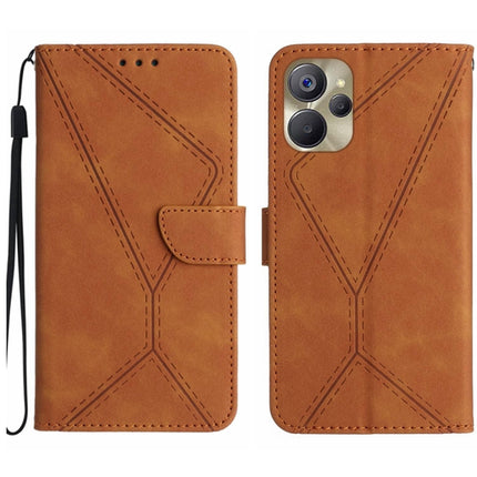 Stitching Embossed Leather Phone Case, For Realme 10 5G / 9i 5G, For Realme 10 Pro+, For Realme C33 2023 / 2022, For Realme C35