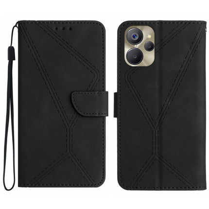 Stitching Embossed Leather Phone Case, For Realme 10 5G / 9i 5G, For Realme 10 Pro+, For Realme C33 2023 / 2022, For Realme C35