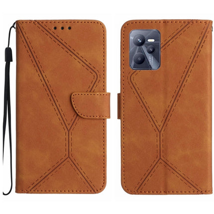 Stitching Embossed Leather Phone Case, For Realme 10 5G / 9i 5G, For Realme 10 Pro+, For Realme C33 2023 / 2022, For Realme C35