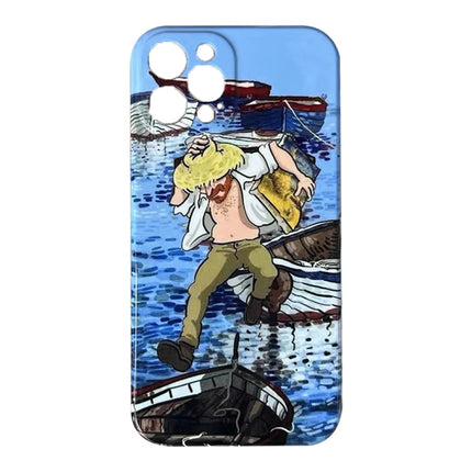Oil Painting Pattern Glossy PC Phone Case, For iPhone 14 Plus, For iPhone 14, For iPhone 14 Pro, For iPhone 14 Pro Max
