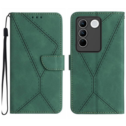 Stitching Embossed Leather Phone Case, For vivo V23 5G, For vivo V25 / X80 Lite, For vivo V27 5G / V27 Pro 5G