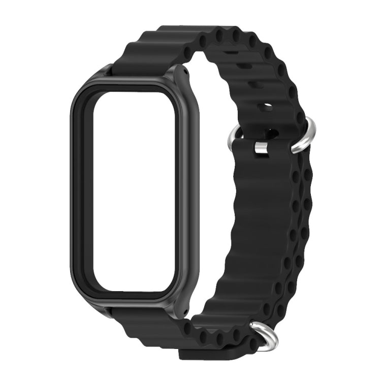 Mijobs Metal Shell Ocean Silicone Watch Band, For Xiaomi Smart Band 8 Active / Redmi Band 2