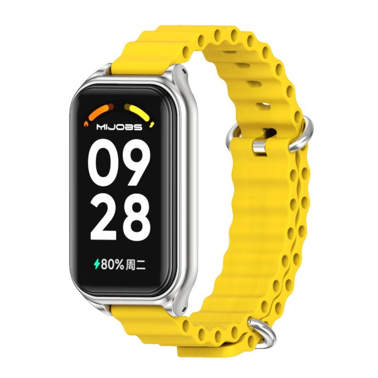 Mijobs Metal Shell Ocean Silicone Watch Band, For Xiaomi Smart Band 8 Active / Redmi Band 2