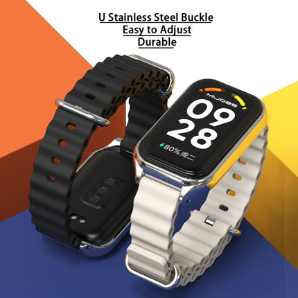 Mijobs Metal Shell Ocean Silicone Watch Band