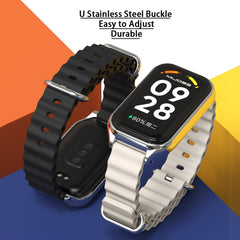 Mijobs Metal Shell Ocean Silicone Watch Band, For Xiaomi Smart Band 8 Active / Redmi Band 2