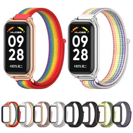 Mijobs Metal Shell Breathable Nylon Loop Watch Band, For Xiaomi Smart Band 8 Active / Redmi Band 2