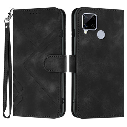 Line Pattern Skin Feel Leather Phone Case, For Realme 9 Pro+, For Realme C20 / C11 2021 / C21, For Realme Narzo 30A/C25/C25s, For Realme 8 4G / 8 Pro