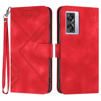 Line Pattern Skin Feel Leather Phone Case, For Realme 10 Pro, For Realme 10 Pro+, For Realme 10 4G, For Realme V23