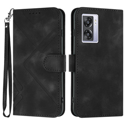 Line Pattern Skin Feel Leather Phone Case, For Realme 10 Pro, For Realme 10 Pro+, For Realme 10 4G, For Realme V23