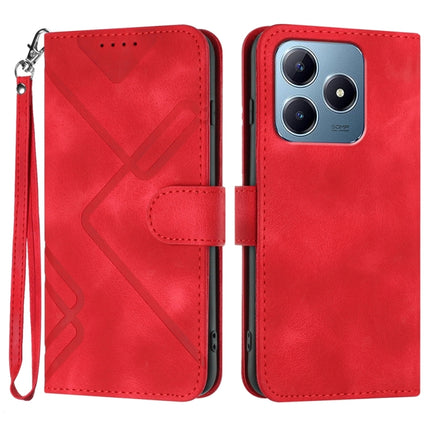 Line Pattern Skin Feel Leather Phone Case, For Realme GT 6 / GT 6T, For Realme C63 / C61 Global, For Realme  12 Lite / C67 4G Global, For Realme GT5 Pro