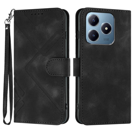 Line Pattern Skin Feel Leather Phone Case, For Realme GT 6 / GT 6T, For Realme C63 / C61 Global, For Realme  12 Lite / C67 4G Global, For Realme GT5 Pro