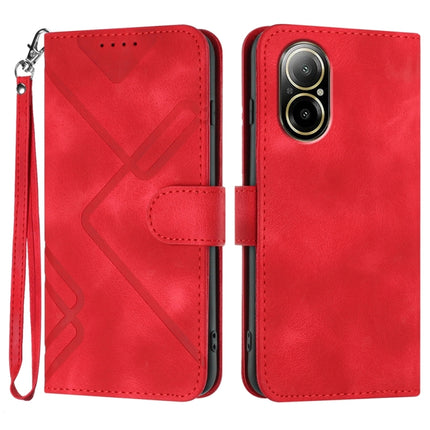Line Pattern Skin Feel Leather Phone Case, For Realme GT 6 / GT 6T, For Realme C63 / C61 Global, For Realme  12 Lite / C67 4G Global, For Realme GT5 Pro
