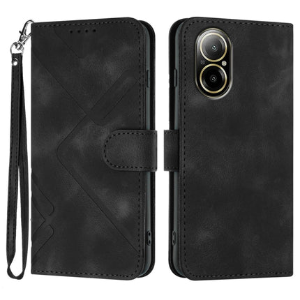 Line Pattern Skin Feel Leather Phone Case, For Realme GT 6 / GT 6T, For Realme C63 / C61 Global, For Realme  12 Lite / C67 4G Global, For Realme GT5 Pro