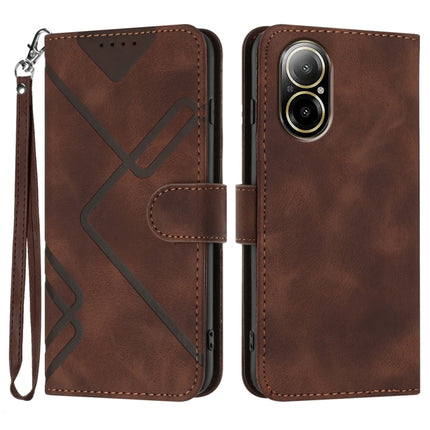 Line Pattern Skin Feel Leather Phone Case, For Realme GT 6 / GT 6T, For Realme C63 / C61 Global, For Realme  12 Lite / C67 4G Global, For Realme GT5 Pro