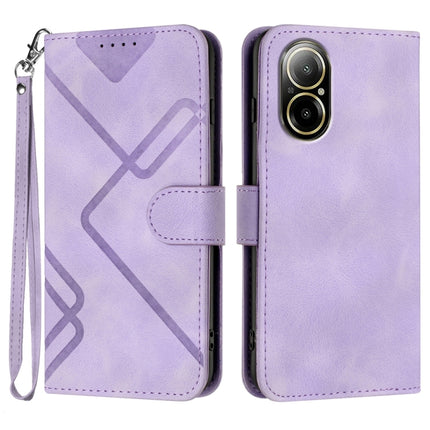 Line Pattern Skin Feel Leather Phone Case, For Realme GT 6 / GT 6T, For Realme C63 / C61 Global, For Realme  12 Lite / C67 4G Global, For Realme GT5 Pro