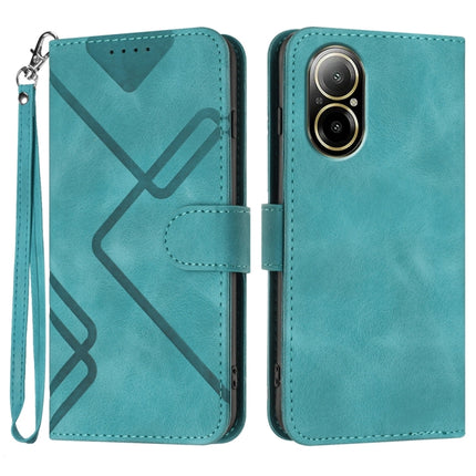 Line Pattern Skin Feel Leather Phone Case, For Realme GT 6 / GT 6T, For Realme C63 / C61 Global, For Realme  12 Lite / C67 4G Global, For Realme GT5 Pro