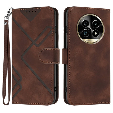 Line Pattern Skin Feel Leather Phone Case, For Realme GT7 Pro, For Realme 13 Pro / 13 Pro+ Global, For Realme GT 6 / GT 6T, For Realme C63 / C61 Global