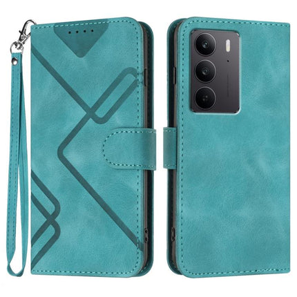 Line Pattern Skin Feel Leather Phone Case, For Realme 14 Pro+, For Realme 14 Pro, For Realme 14x Global, For Realme C75 Global