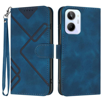 Line Pattern Skin Feel Leather Phone Case, For Realme 10 Pro, For Realme 10 Pro+, For Realme 10 4G, For Realme V23