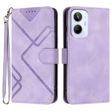 Line Pattern Skin Feel Leather Phone Case, For Realme 10 Pro, For Realme 10 Pro+, For Realme 10 4G, For Realme V23
