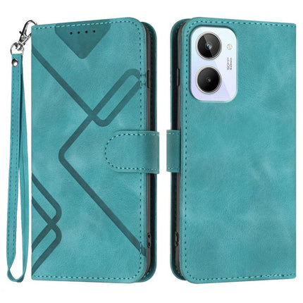 Line Pattern Skin Feel Leather Phone Case, For Realme 10 Pro, For Realme 10 Pro+, For Realme 10 4G, For Realme V23