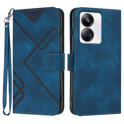 Line Pattern Skin Feel Leather Phone Case, For Realme 10 Pro, For Realme 10 Pro+, For Realme 10 4G, For Realme V23