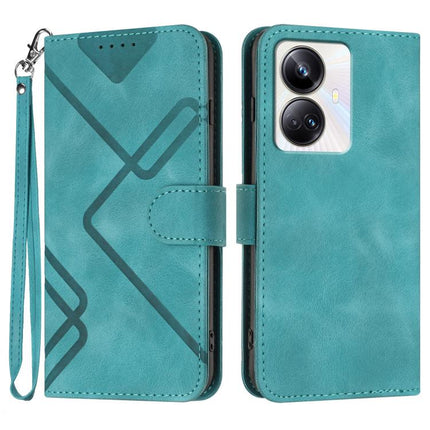 Line Pattern Skin Feel Leather Phone Case, For Realme 10 Pro, For Realme 10 Pro+, For Realme 10 4G, For Realme V23