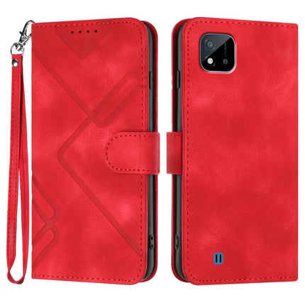 Line Pattern Skin Feel Leather Phone Case, For Realme 9 Pro+, For Realme C20 / C11 2021 / C21, For Realme Narzo 30A/C25/C25s, For Realme 8 4G / 8 Pro