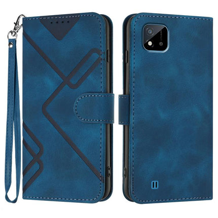 Line Pattern Skin Feel Leather Phone Case, For Realme 9 Pro+, For Realme C20 / C11 2021 / C21, For Realme Narzo 30A/C25/C25s, For Realme 8 4G / 8 Pro