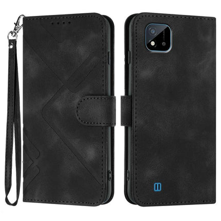 Line Pattern Skin Feel Leather Phone Case, For Realme 9 Pro+, For Realme C20 / C11 2021 / C21, For Realme Narzo 30A/C25/C25s, For Realme 8 4G / 8 Pro