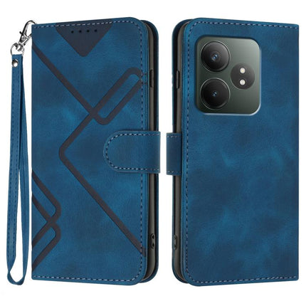 Line Pattern Skin Feel Leather Phone Case, For Realme GT 6 / GT 6T, For Realme C63 / C61 Global, For Realme  12 Lite / C67 4G Global, For Realme GT5 Pro