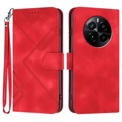 Line Pattern Skin Feel Leather Phone Case, For Realme GT 6 / GT 6T, For Realme C63 / C61 Global, For Realme  12 Lite / C67 4G Global, For Realme GT5 Pro