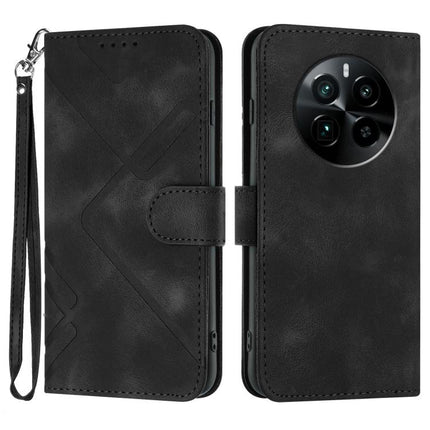 Line Pattern Skin Feel Leather Phone Case, For Realme GT 6 / GT 6T, For Realme C63 / C61 Global, For Realme  12 Lite / C67 4G Global, For Realme GT5 Pro