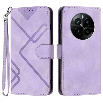 Line Pattern Skin Feel Leather Phone Case, For Realme GT 6 / GT 6T, For Realme C63 / C61 Global, For Realme  12 Lite / C67 4G Global, For Realme GT5 Pro
