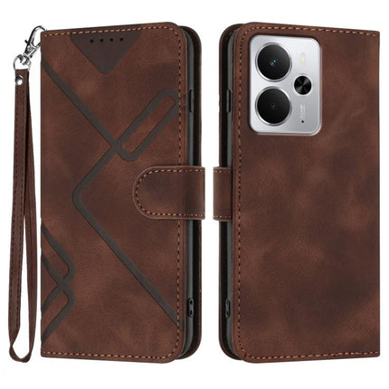 Line Pattern Skin Feel Leather Phone Case, For Realme C71 India, For Realme 15 5G / Realme 15 Pro 5G, For Realme GT 7 India, For Realme 14 / P3 5G Global