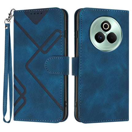 Line Pattern Skin Feel Leather Phone Case, For Realme P3 Ultra 5G, For Realme P3 Pro, For Realme 14 Pro+, For Realme 14 Pro