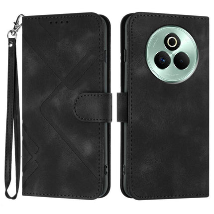 Line Pattern Skin Feel Leather Phone Case, For Realme P3 Ultra 5G, For Realme P3 Pro, For Realme 14 Pro+, For Realme 14 Pro