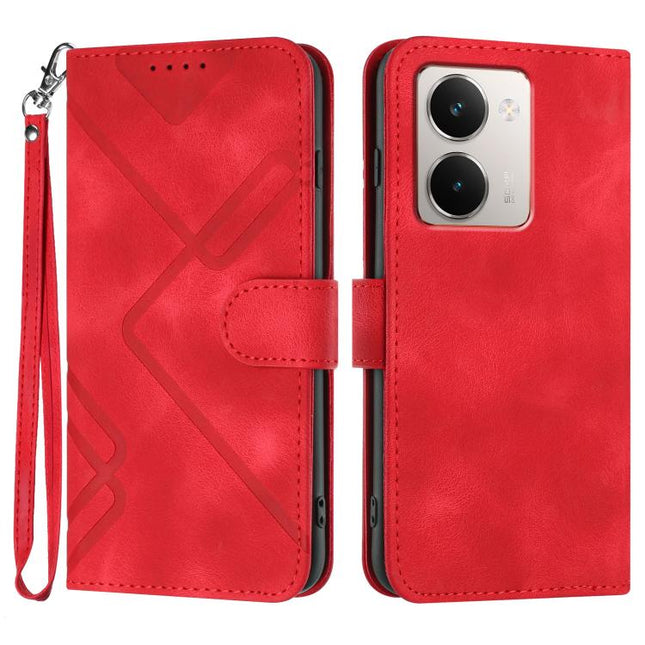 Line Pattern Skin Feel Leather Phone Case, For Realme P3 Ultra 5G, For Realme P3 Pro, For Realme 14 Pro+, For Realme 14 Pro