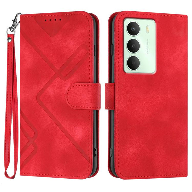 Line Pattern Skin Feel Leather Phone Case, For Realme 14x Global, For Realme C75 Global, For Realme GT7 Pro, For Realme 13 Pro / 13 Pro+ Global