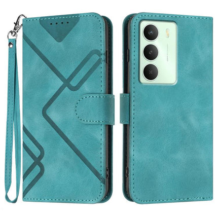 Line Pattern Skin Feel Leather Phone Case, For Realme 14 Pro+, For Realme 14 Pro, For Realme 14x Global, For Realme C75 Global
