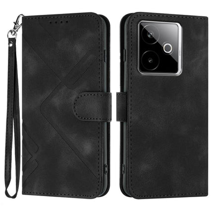 Line Pattern Skin Feel Leather Phone Case, For Realme C71 India, For Realme 15 5G / Realme 15 Pro 5G, For Realme GT 7 India, For Realme 14 / P3 5G Global