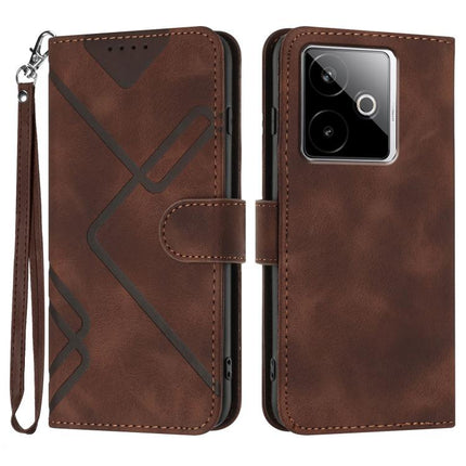 Line Pattern Skin Feel Leather Phone Case, For Realme C71 India, For Realme 15 5G / Realme 15 Pro 5G, For Realme GT 7 India, For Realme 14 / P3 5G Global