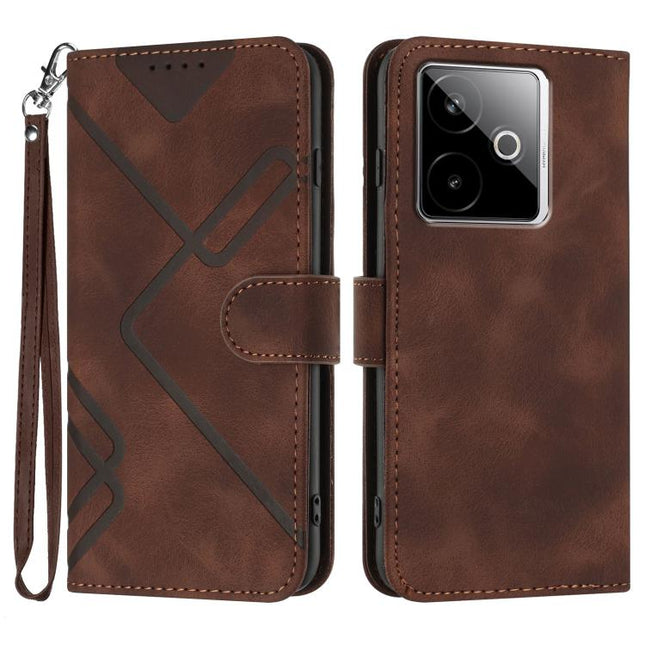 Line Pattern Skin Feel Leather Phone Case, For Realme GT 7 India, For Realme 14 / P3 5G Global, For Realme P3 Ultra 5G, For Realme P3 Pro
