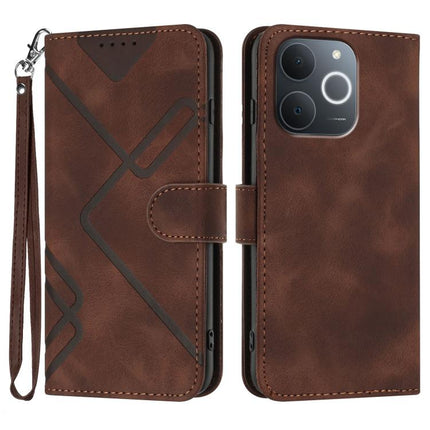 Line Pattern Skin Feel Leather Phone Case, For Realme C71 India, For Realme 15 5G / Realme 15 Pro 5G, For Realme GT 7 India, For Realme 14 / P3 5G Global