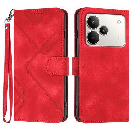 Line Pattern Skin Feel Leather Phone Case, For Realme 15x 5G India / Realme C85 5G, For Realme P4 Pro 5G, For Realme P4 5G, For Realme 15T 5G
