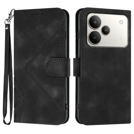 Line Pattern Skin Feel Leather Phone Case, For Realme 15x 5G India / Realme C85 5G, For Realme P4 Pro 5G, For Realme P4 5G, For Realme 15T 5G